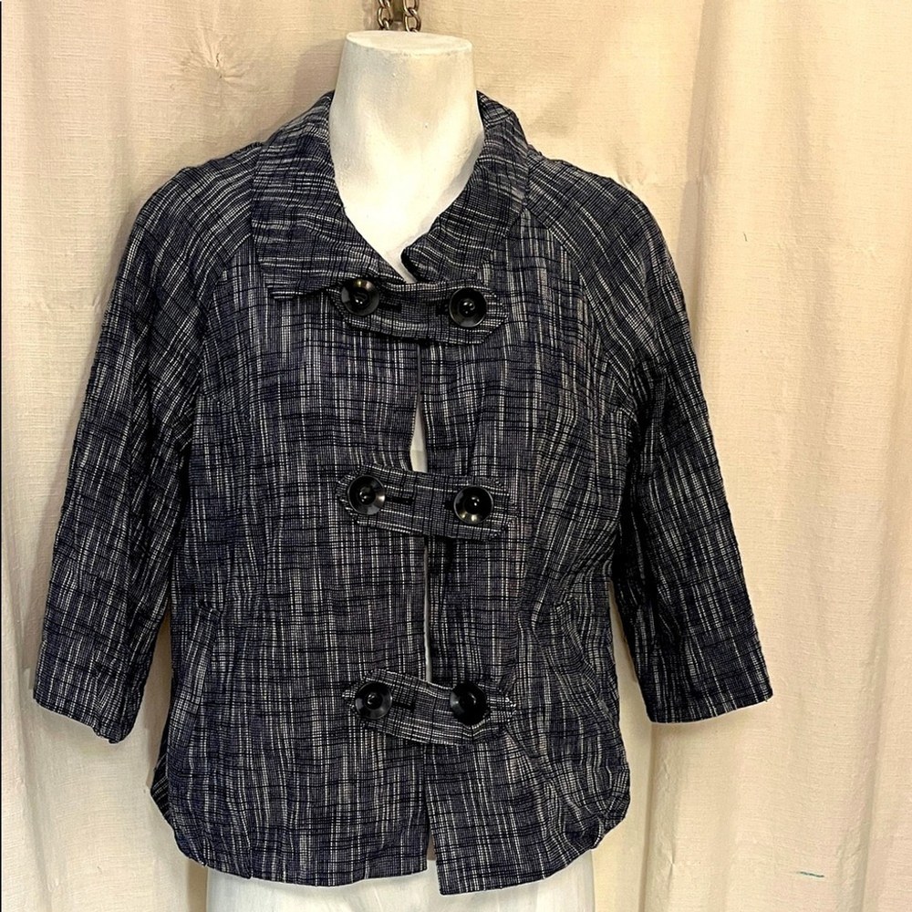 Axcess By Liz Claiborne Navy White Pea Coat Short